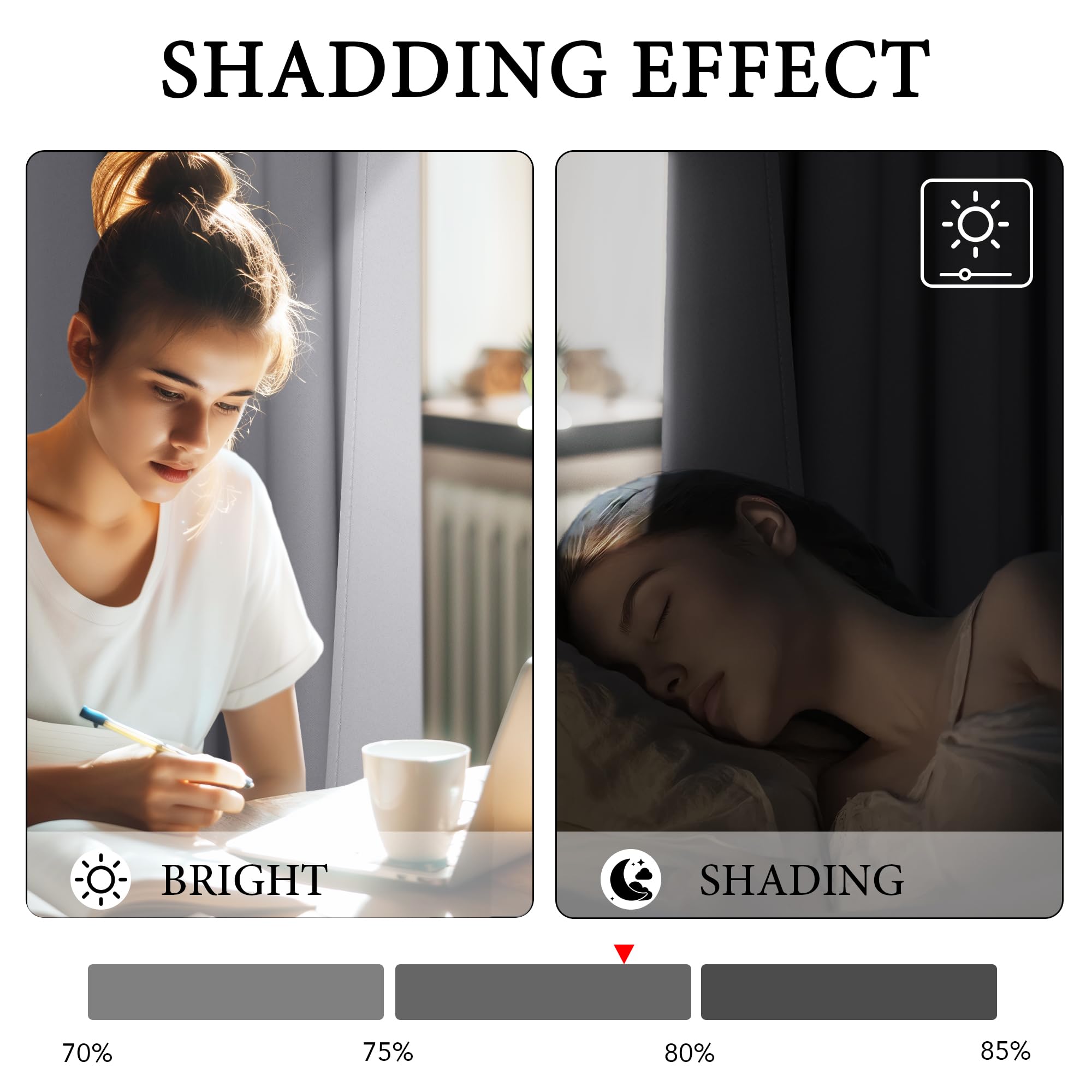 PONY DANCE Tenda Oscurante per Camera da Letto Termiche Isolanti per Interni con Anelli Curtain Cameretta Bambina 1 Pezzo L 140 x A 240 cm, Grigio Chiaro