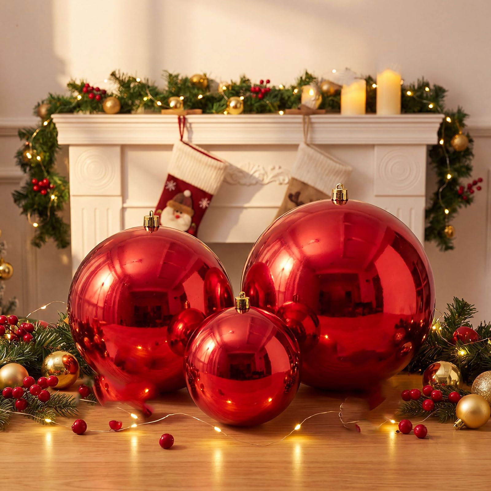 Rote, glänzende Weihnachtskugel, einfach aufzuhängendes Design, geeignet für Weihnachtsbaum und Partyszenendekoration Rote Funkelnde Kugelverzierung