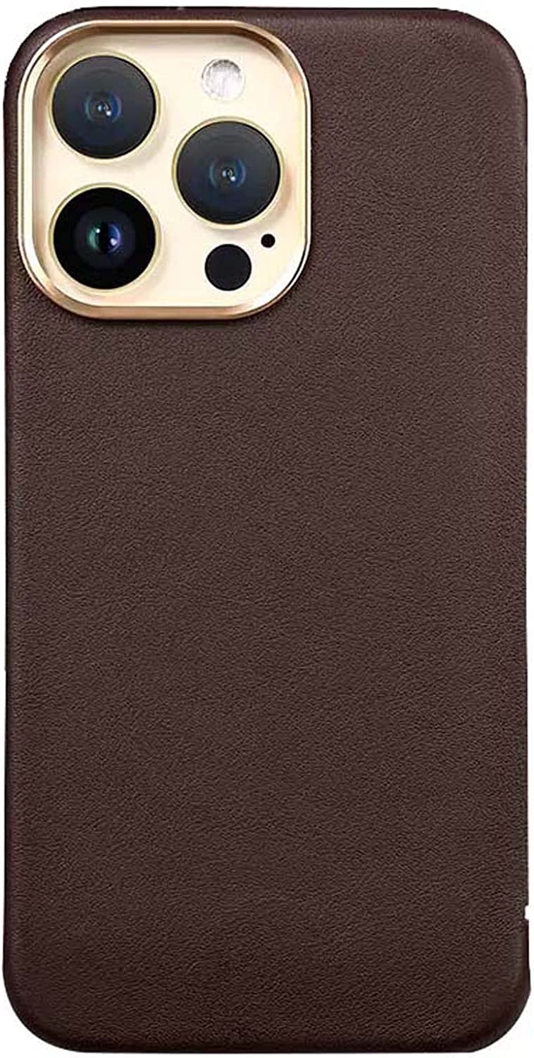 Funda tipo libro para iPhone 14 ZEDEVB de piel marrón 6.1 pulgadas 8