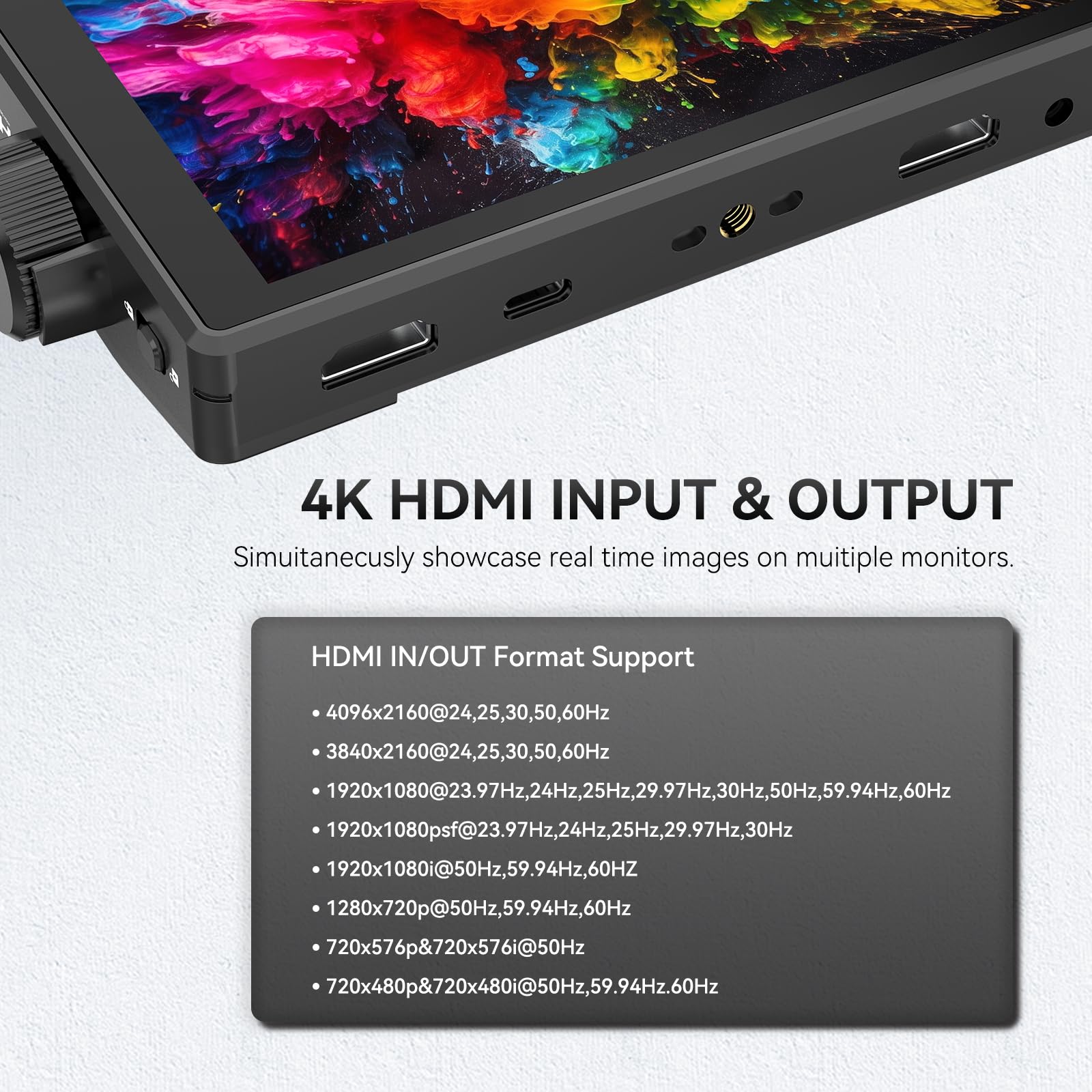 Desview A5 A5 ekran dotykowy 5,5 cala, monitor Full HD 1920 x 1080 IPS z 4K HDMI 2.0 Loop In/Out, 3D LUT Video Peaking Focus Assist do lustrzanki cyfrowej