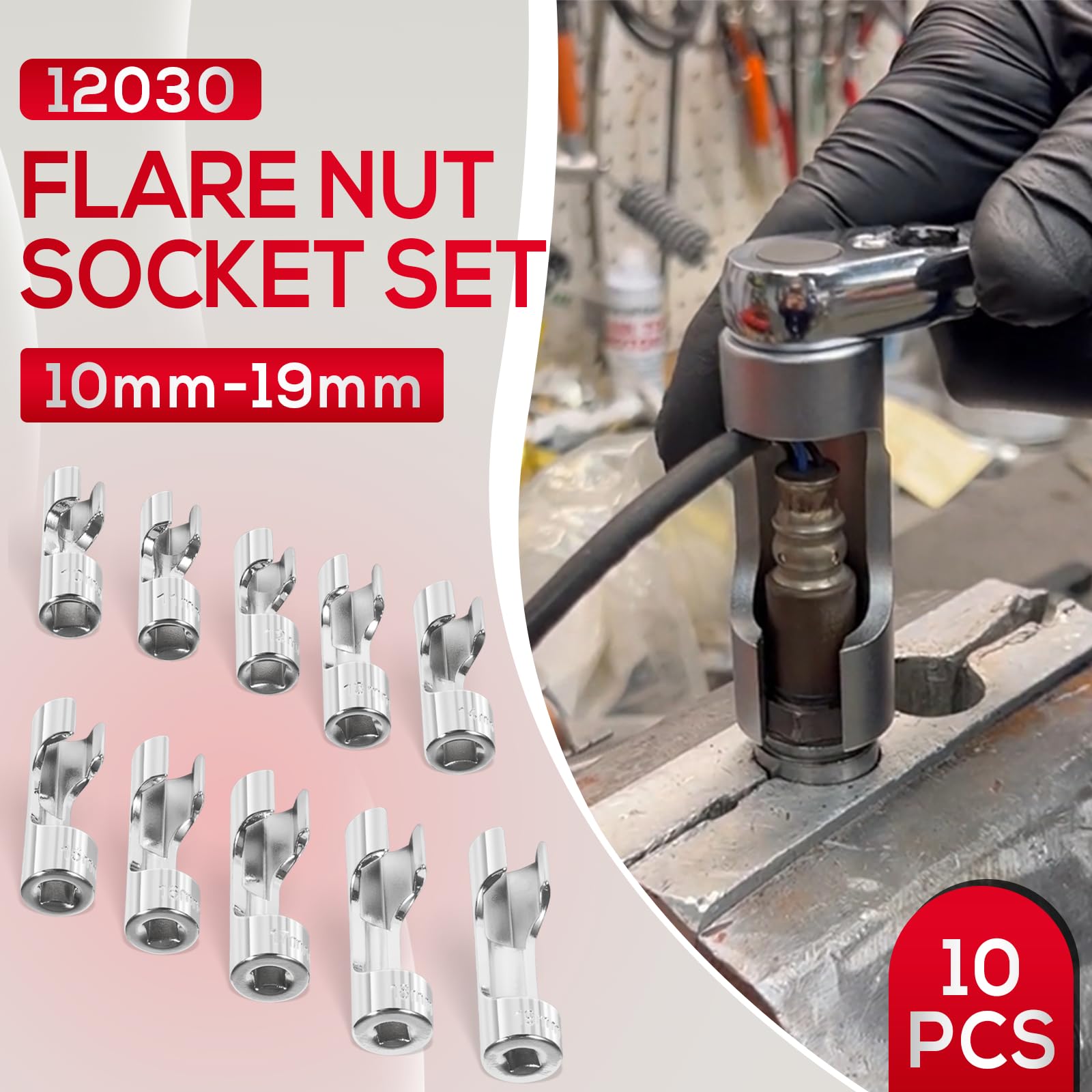 12030 Flare Nut Socket Set, 3/8