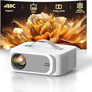 [AI Movin 2.0 System/1500 ANSI/Auto Focus] Outdoor-Projector with WiFi and Bluetooth, Portable-Projector 30W DoIby Audio APPS Built-in, Lisowod 4K Support Smart Proyector with HDR10+ 2025 Upgraded