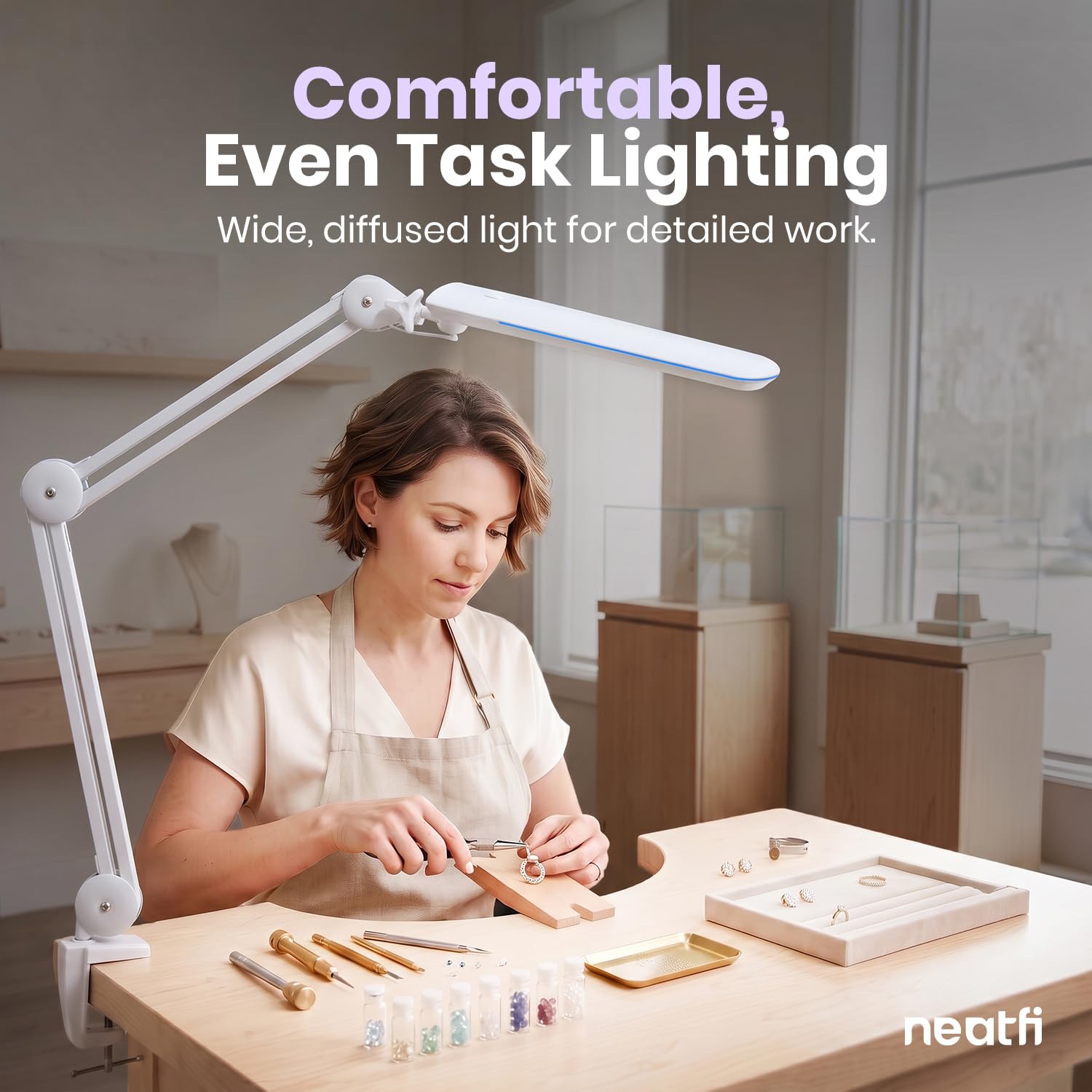 Neatfi Pro Lampada LED da Lavoro, 1.200 Lumen, CRI 95, CCT (Bianco)