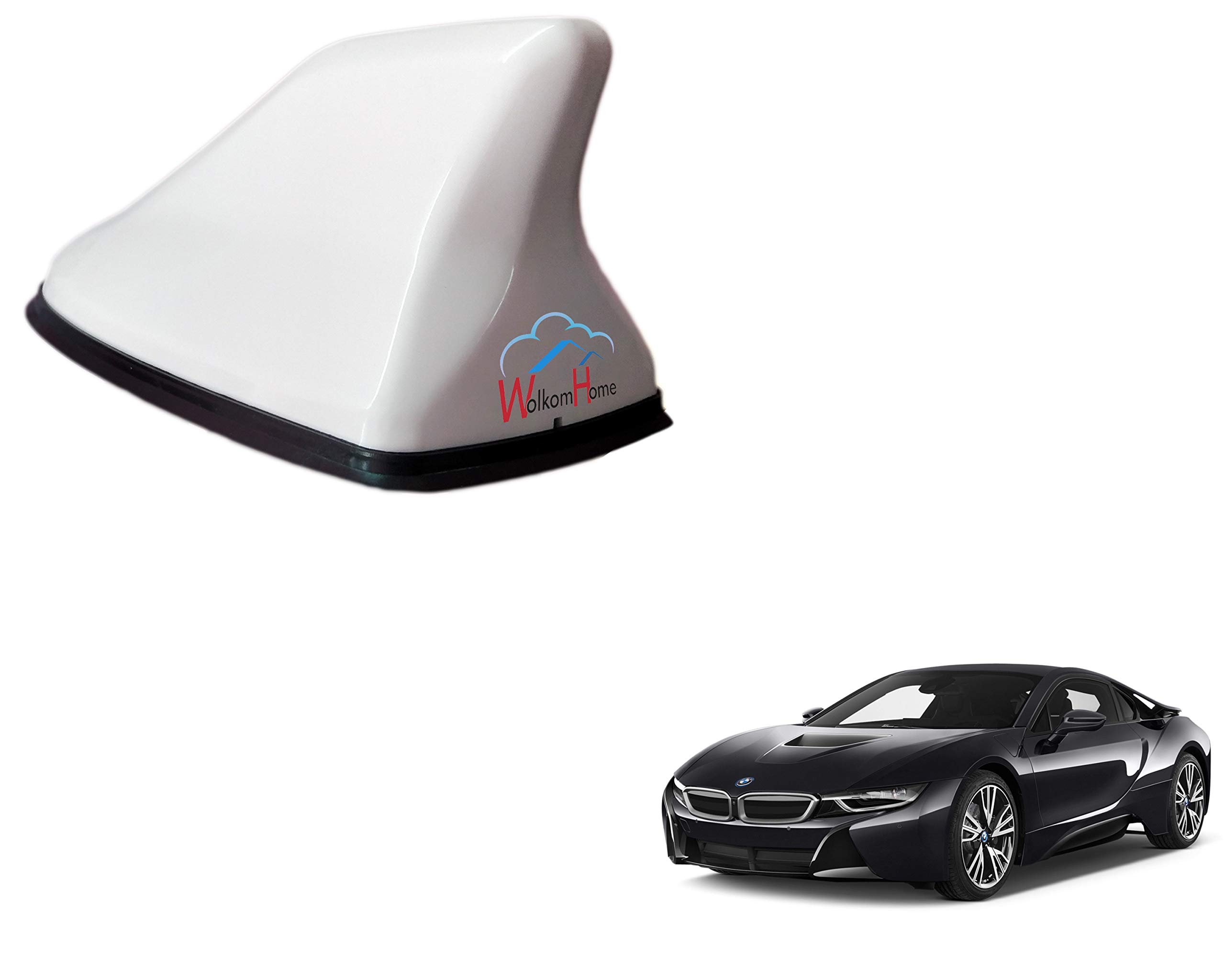 WolkomHome High Performance Shark Fin Antenna White Color Car FM Radio Signal Aerials for BMW i8