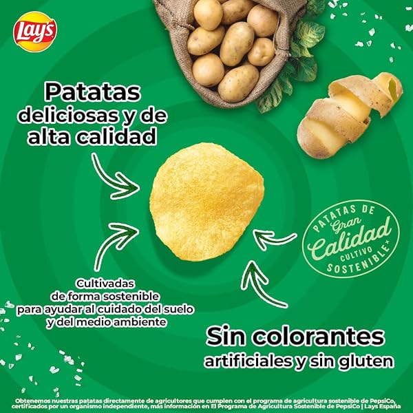 Lay's Campesinas, Patatas Fritas de cultivos sostenibles con sabores vegetales, Producto de Aperitivo, bolsa individual, 150g - 5