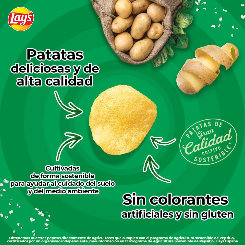 Lay's Campesinas, Patatas Fritas de cultivos sostenibles con sabores vegetales, Producto de Aperitivo, bolsa individual, 150g — view 5