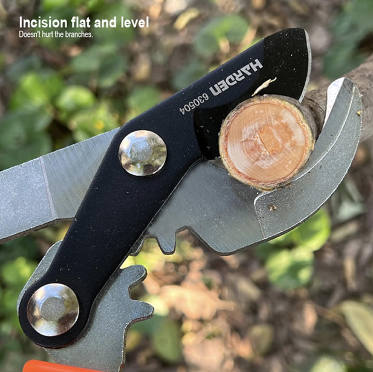 Edward Tools Podadora de jardinería con hoja de acero, resistente, para árboles y arbustos con PowerGear para mayor apalancamiento, hoja recubierta de teflón de alto carbono, mango de goma Ergo Grip