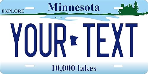 Personalizado Novedad Etiqueta Vehículo Auto Coche Bicicleta Motocicleta Ciclomotor Llavero Placa de matrícula (Minnesota 1995) c