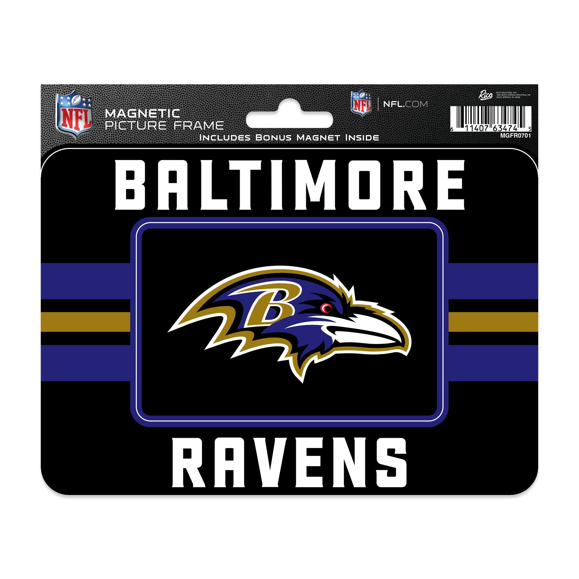 Cadre photo magnétique Baltimore Ravens idée cadeau pour fan de football NFL