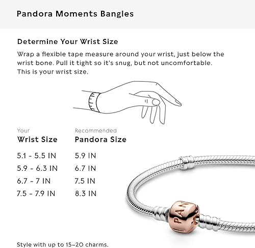 Miniatura 8 de Pandora Logo Barrel Clasp Snake Chain Bracelet - Two-Tone Charm Bracelet for Women - Compatible Moments Charms - Sterling Silver Gold - Gift for Her
