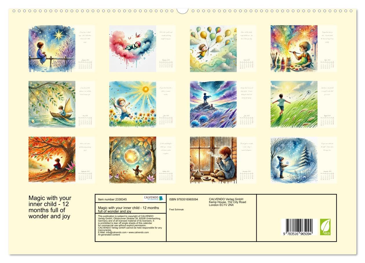 Magic with your inner child - 12 months full of wonder and joy (High Quality Premium Wall Calendar 2027 DIN A2 landscape),CALVENDO 12 Month Wall ... magical annual companion for your inner child