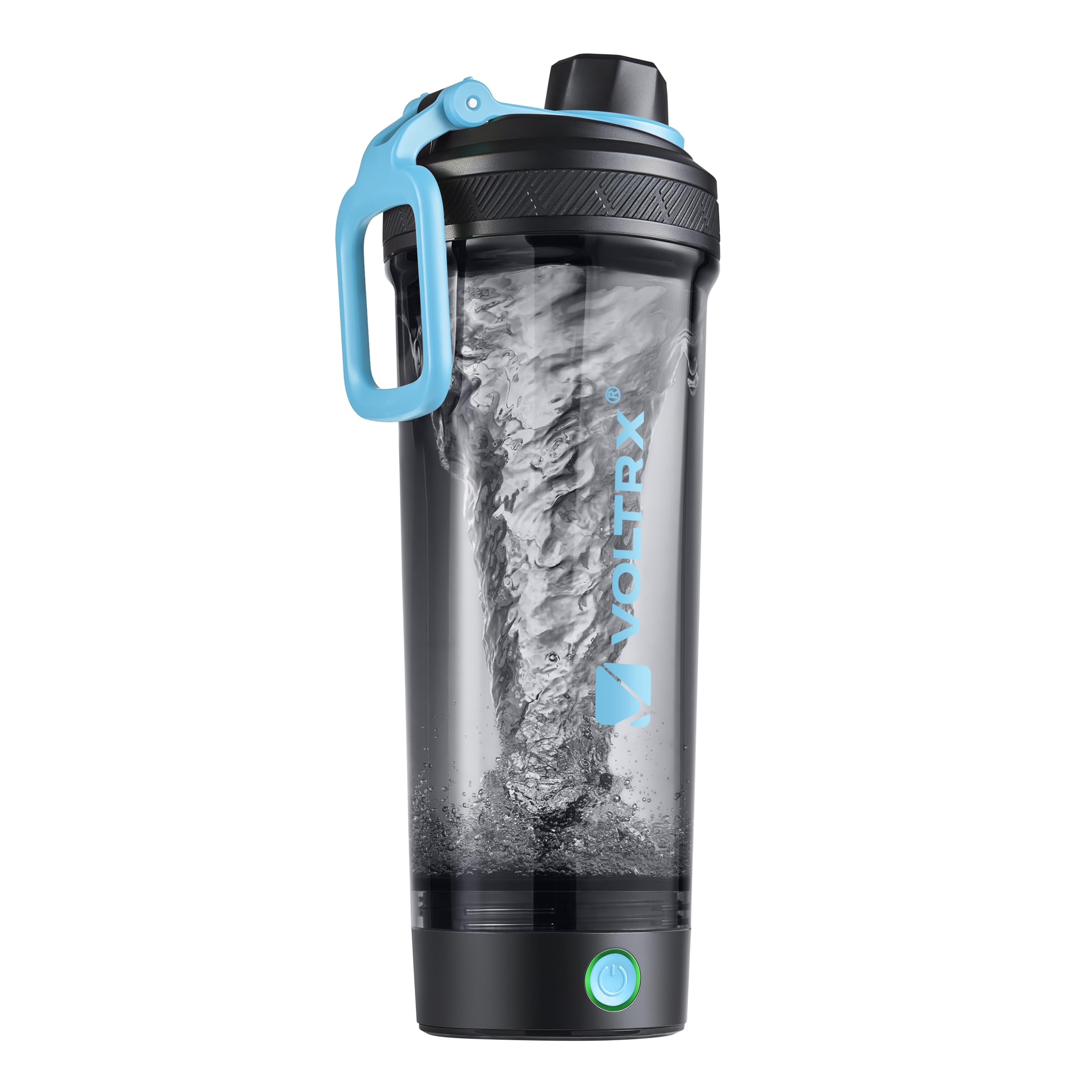 VOLTRX Shaker Bottle, Gallium USB C Rechargeable Electric Protein Shake Mixer, Shaker Cups for Protein Shakes and Meal Replacement Shakes, BPA Free, Made with Tritan, Blue, 27oz