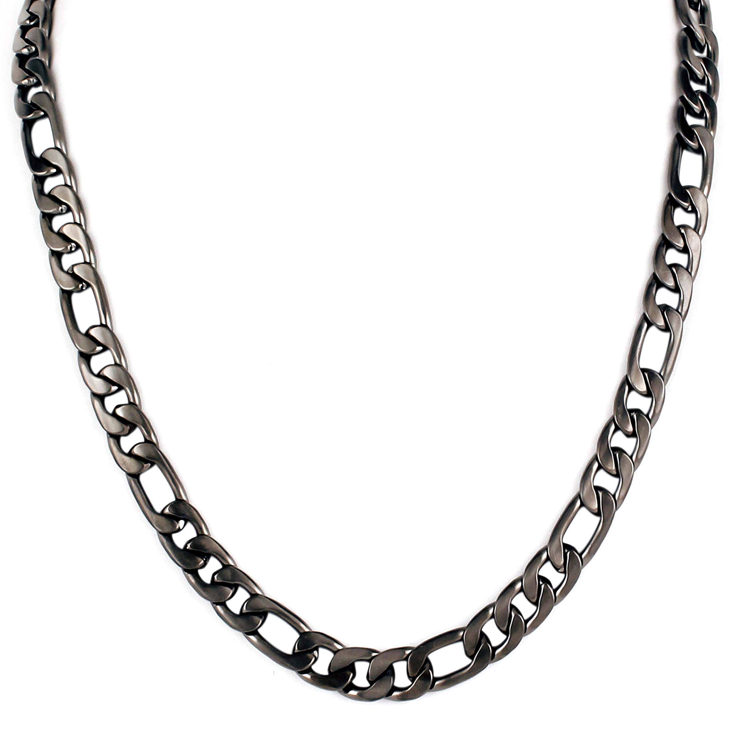 Fashion Frill Stylish Black Silver Chain For Men Stainless Steel Black Necklace Chain For Men Boys Mens Jewellery Anniversary Gift (B088WG6N2V) Amazon Price History, Amazon Price Tracker