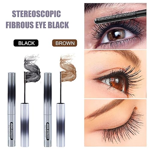 Miniatura 2 de Máscara de rímel, rímel de hierro con cepillo, rímel de hierro, rímel de rizador, rímel de pestañas rizadoras 3D, impermeable, de larga duración (2