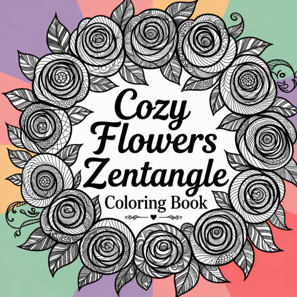 Cozy Flowers Zentangle Coloring Book: 80 Creative Zentangle Designs to Color