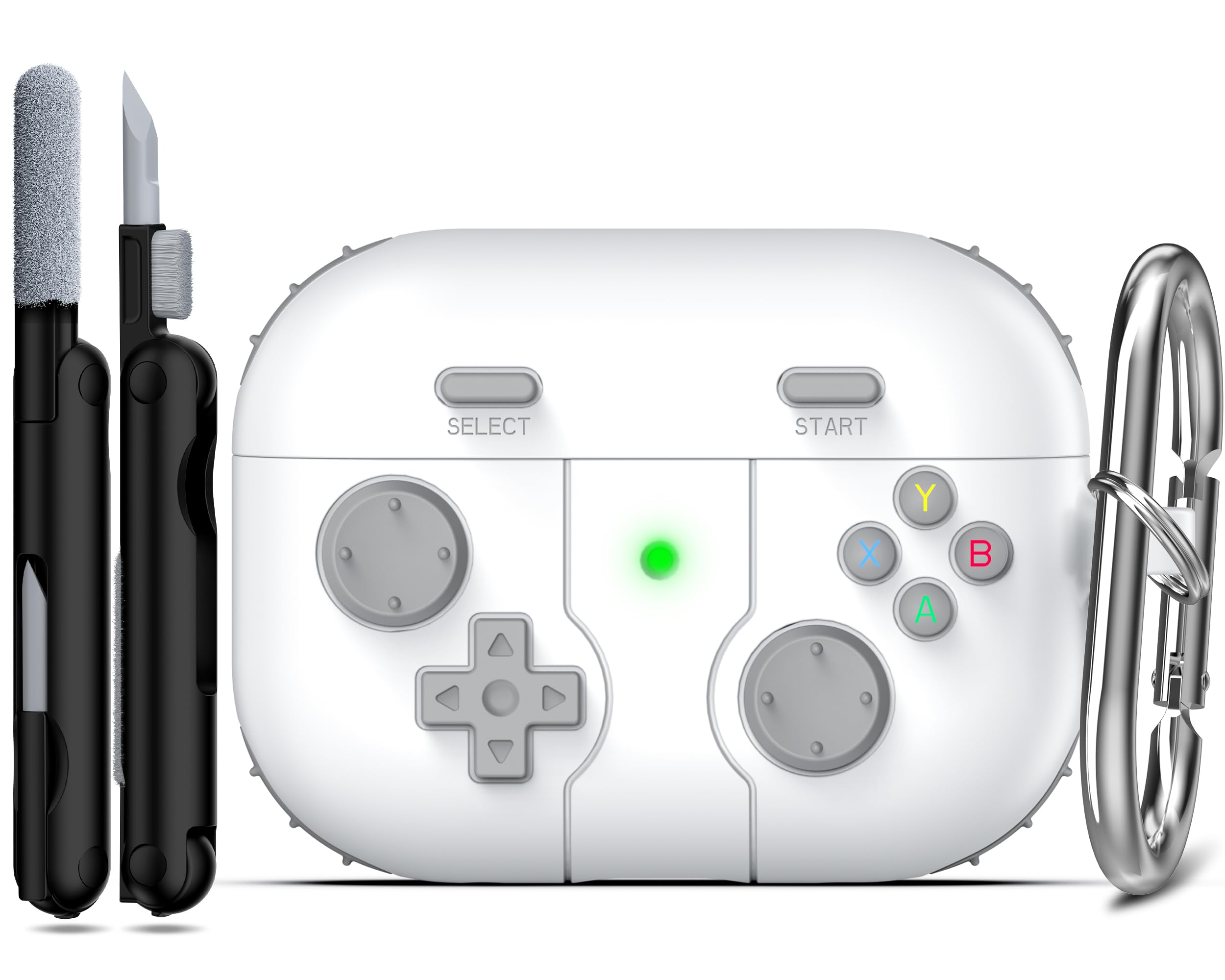 RFUNGUANGO for AirPods Pro 2 Case with Keychain and Cleaner Kit, Game Player Design, Compatible with Apple AirPods Pro 2nd/1st Generation Soft Skin