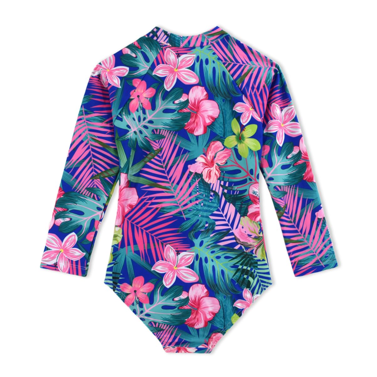 Baby Girls Swimsuits One Pieces Long Sleeve Swimwear UPF50+ Kids Zipper Sun Protection Bathing Suits Rainbow Striped 2T