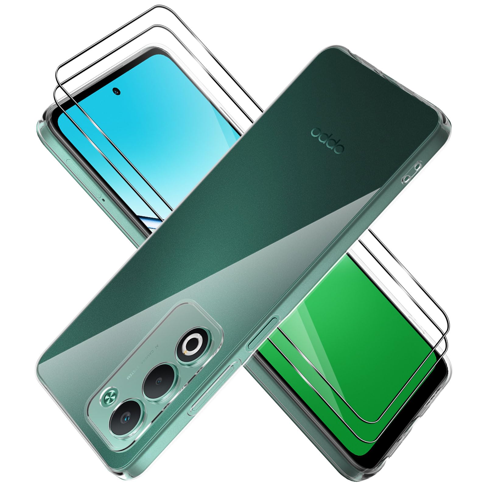 Amazon | 【1+2セット】 For OPPO A5 5G ケース カバー 2枚ガラス