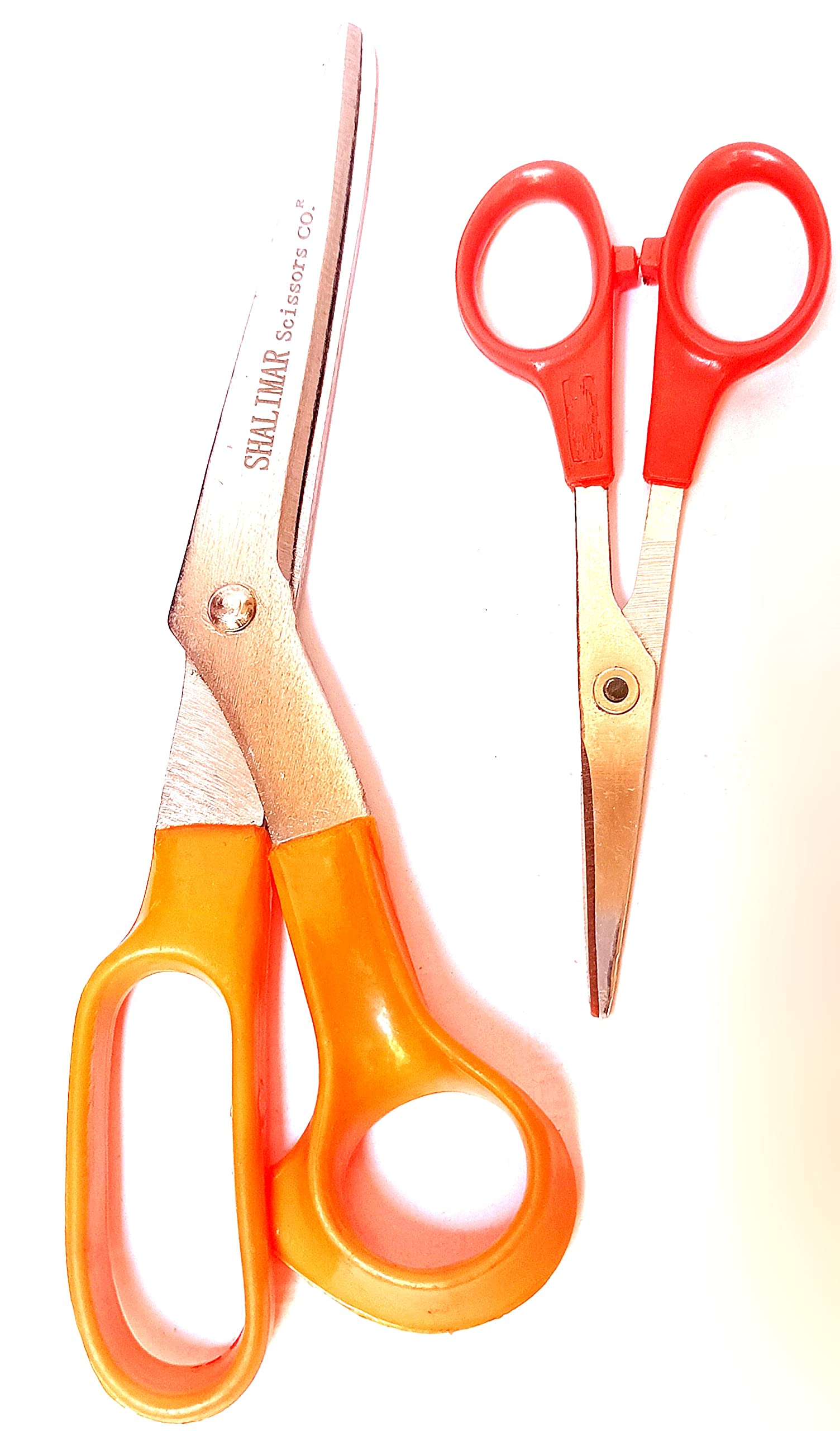 Shalimar Brand General Purpose Stationery Scissors 8 Inches and 5 Inches Kitchen Scissor for Vegetable Cutting Paper and Cloth Cutting Art & Craft Scissors (Set of 2) Multipurpose Scissor Combo