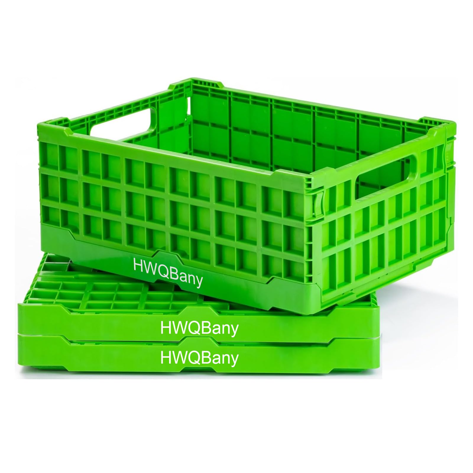 HWQBany Milk Crates Heavy Duty, Crates for Storage, 20L Plastic Stackable Storage Baskets for Organizing, Collapsible Storage Crate for Home Kitchen