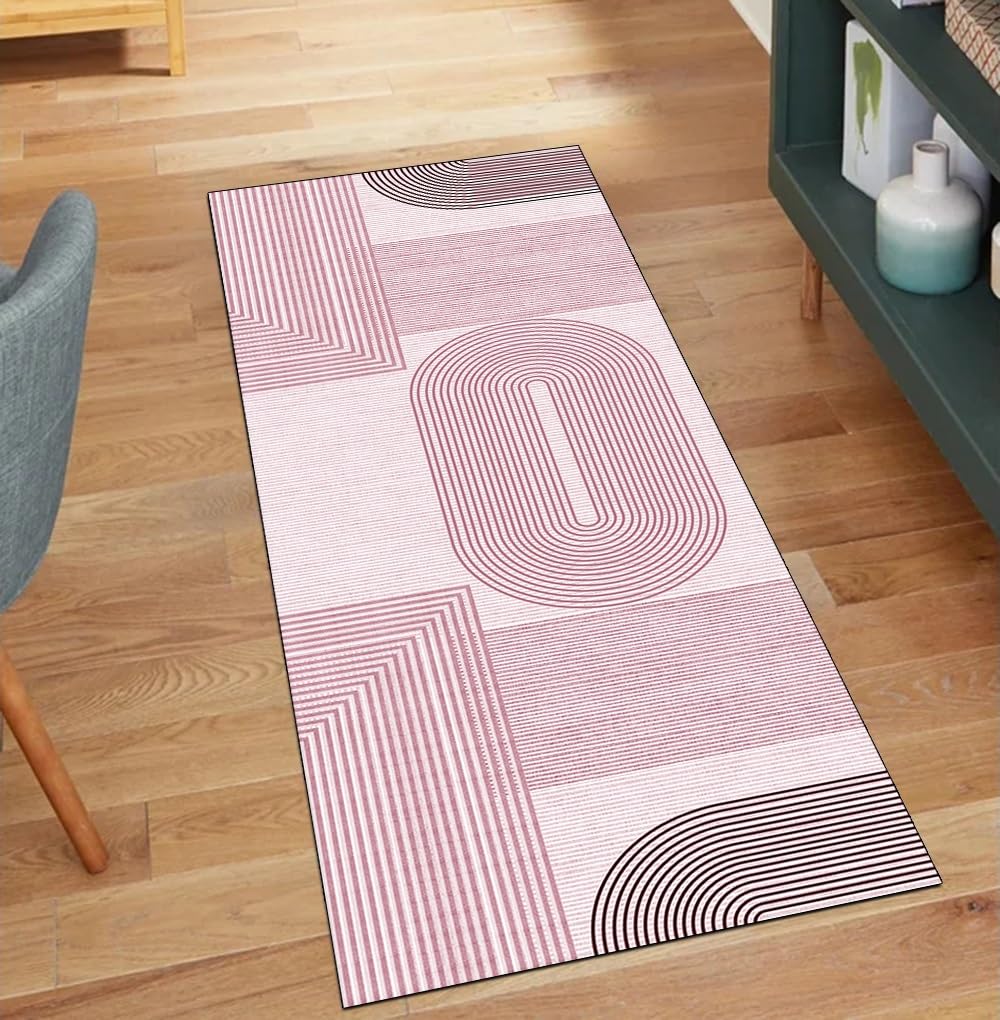 Alfombras modernas de pasillo rosa de 80x150 cm para dar calidez a la entrada de casa