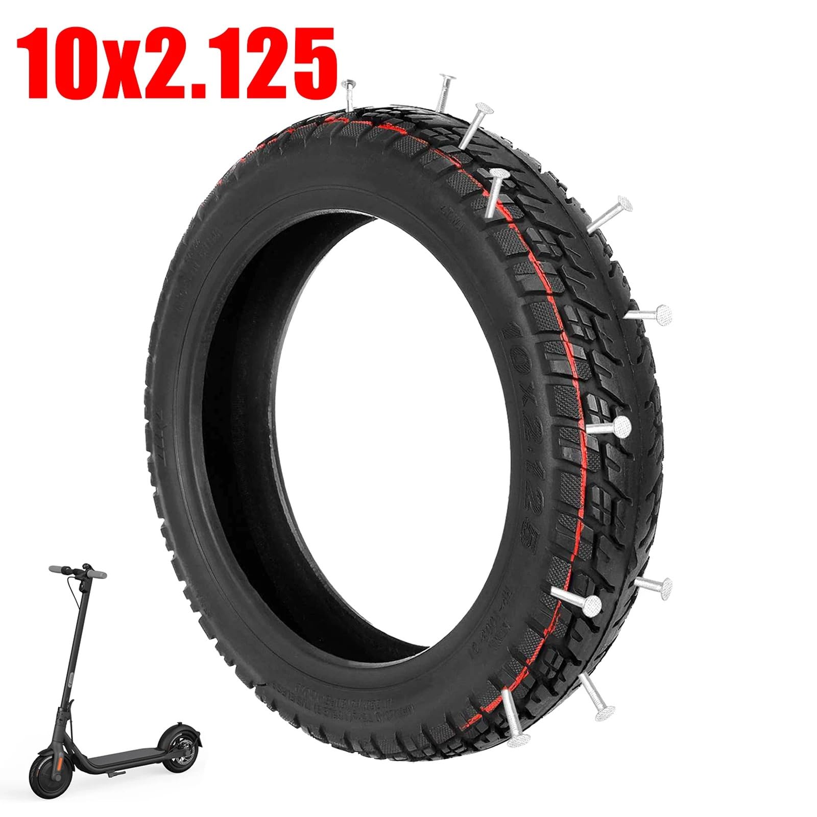 Générique Pneu Trottinette 8.5 Pouce Pneu sans Chambre à air 10 Pouces 10x2.125 for Scooter
