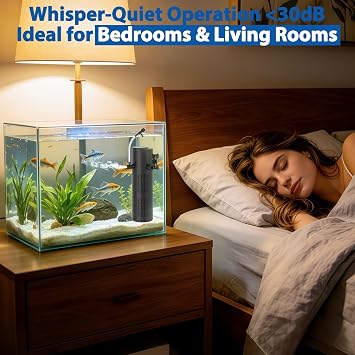 Internal UV Fish Tank Filter with UV Light, 5-in-1 Aquarium Filter Pump, Timer Controller and Visible UV Window, Multi-Mode Filtration System for Freshwater & Saltwater, 80-267L Aquariums (800L)