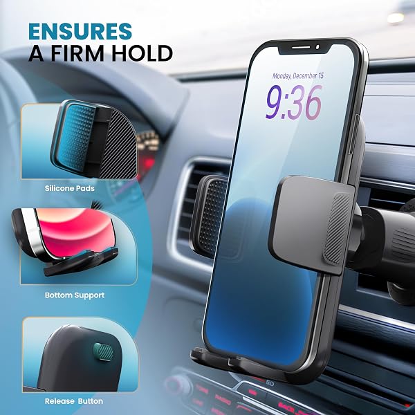 PORTENTUM Porta Cellulare Auto | Supporto Telefono Auto per Presa d'Aria Dell'Auto, 360°di Rotazione Porta Telefono Macchina Universale Compatibile - 5