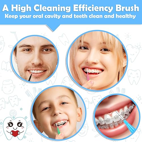 Miniatura 10 de ROADPLUM 120Pcs Interdental Brushes 2 Sizes, 360 Bendable Soft Bristles Braces Brush Dental Brushes Between Teeth Gum Interdental Brushes for Gum