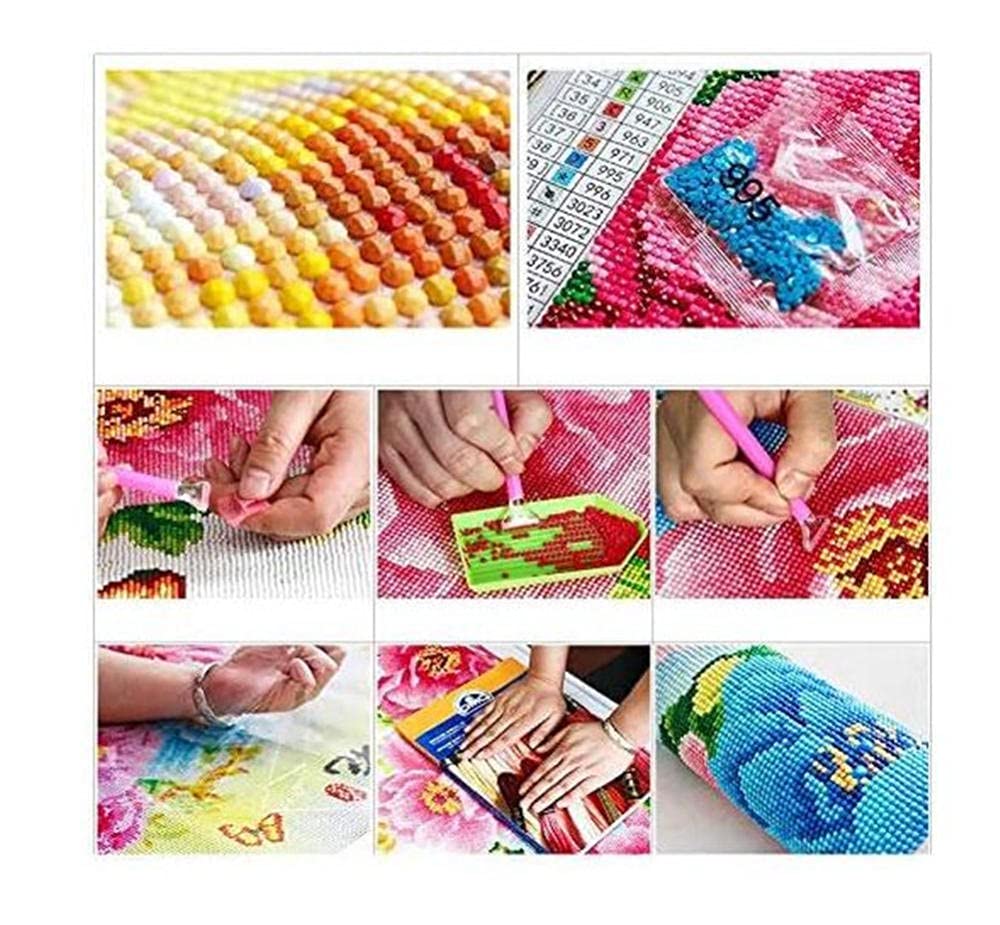 Brennora 5D Diamond Art Painting Kit fiori farfalla Fai da Te Pittura