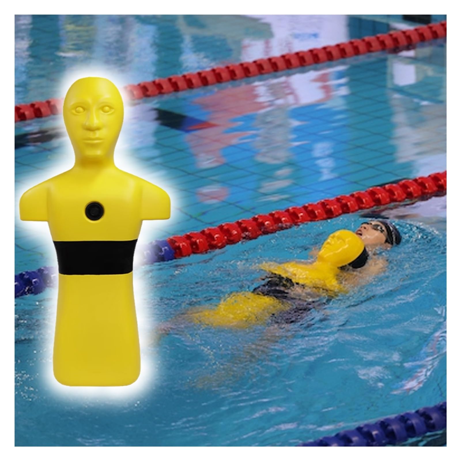 MZZKFC Teenagers/Adults Swimming Teaching Tools, Water Rescue Training Dummy for Home & Community Safety Practice, PE Fire Drill Model 110.2 LBS After Water Injection(Yellow)