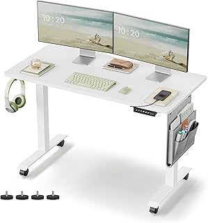 VASAGLE Escritorio Eléctrico de Altura Regulable, 60 x 120 x (72-120) cm, Ajuste Continuo, Función de Memoria con 4 Altu...