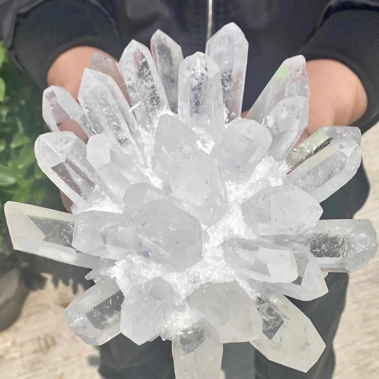 Ornements en Cristal Amas de Cristaux de Quartz fantôme Blanc, échantillons minéraux, guérison Reiki Beau Cristal(450-500g)