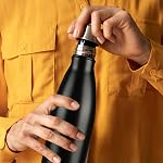 Mont-Clair H2O Bouteille d'eau en acier inoxydable, isolante sous vide - BPA Gratuit. 12h Chaud & 24h Boissons froides bouteille, métal, 500ML étanche, idéal pour adulte, enfants, course à pied - noir