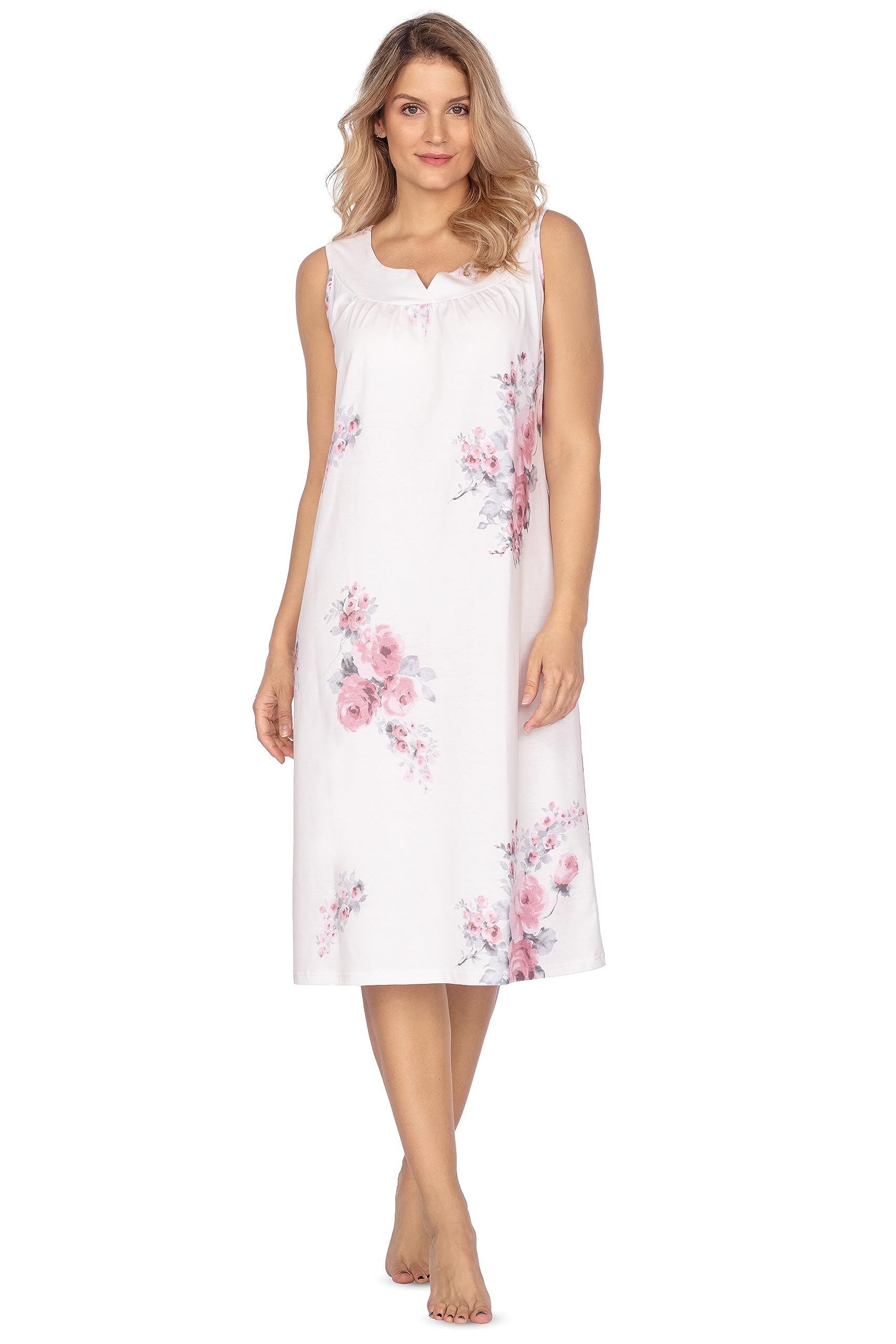 e.Femme® Jana 504 Women's Nightdress 100% Cotton, Rose Pink, 12