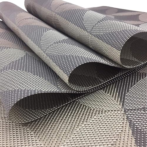 Miniatura 5 de Gugrida Juego de 6 manteles individuales de lujo, manteles individuales para mesa de comedor, manteles individuales resistentes al calor,