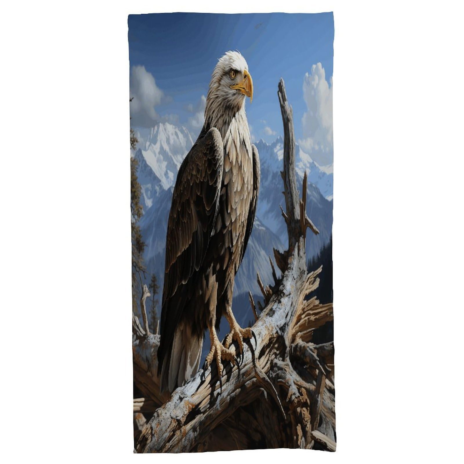 Fodpand Style A Lone Eagle Bath Towel, Highly Absorbent & Quick Drying Beach Towel, Compact & Lightweight Pool Towel For Bathroom, Beach, Pool, Gym, Spa, And Hotel Use