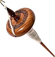 Revolution Fibers Rosewood Top Whorl Drop Spindle: 11" Shaft, 3.25" Whorl for Beginner & Advanced Hand Spinning Yarn from Roving
