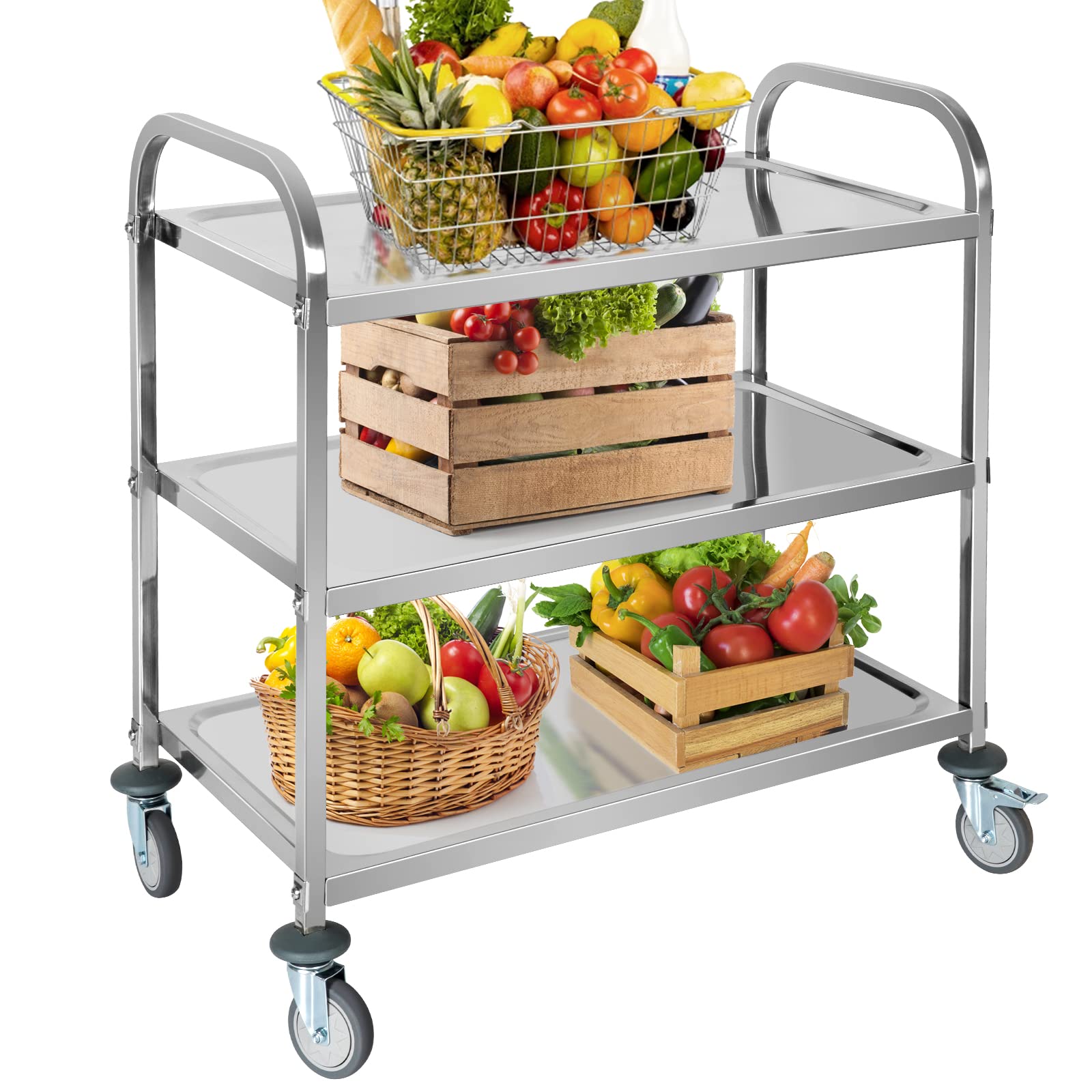 Buy 3Tier Stainless Steel Utility Cart Kitchen Island Service