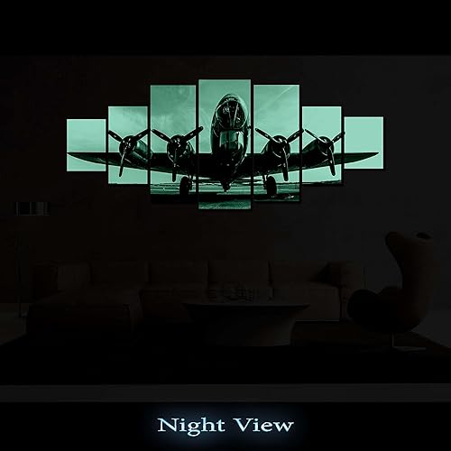 Miniatura 5 de Startonight B-17G - Lienzo decorativo para pared, diseño de Fortaleza Voladora, juego de 7 marcos modernos de 40 x 95 pulgadas