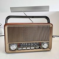 Vista 6 de Retro AM/FM Radio with Speaker and TF/USB Playback Function, Vintage Design Radio with Large Tuning Dial, Long