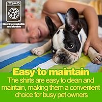 Vista 2 de Paiaite Juego de camisa de perro de 3 piezas a rayas oscuras, hecha de algodón transpirable para perros pequeños y medianos. Mantén a tu canino