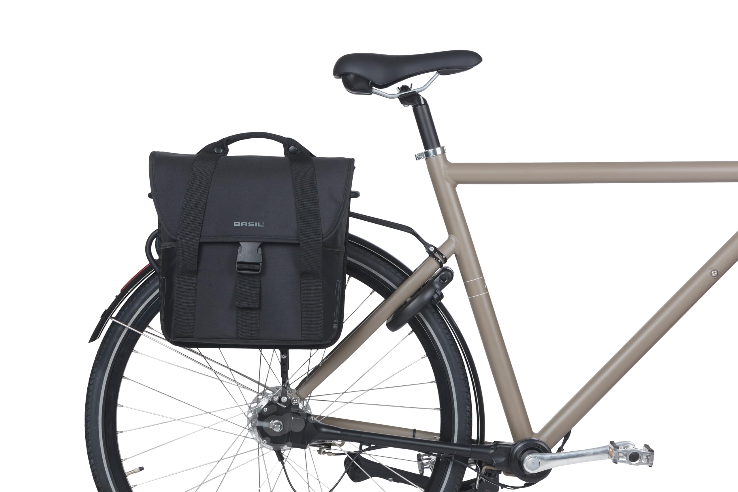 Basil Go Single Bag Shopper - 16 l, czarna, wodoodporna, idealna na wycieczki po mieście, zakupy i do codziennego użytku