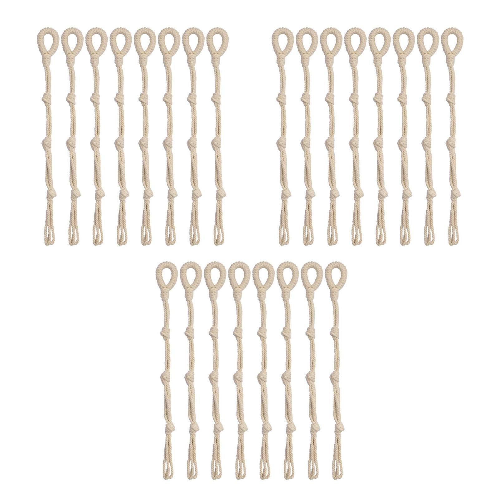 Abaodam 3 Ensembles Rallonge De Crochet pour Plante Jardinière Suspendue D'extérieur Jardinière Suspendue en Macramé Pendaison Usine Cintre Beige Coton 8 Pièces * 3