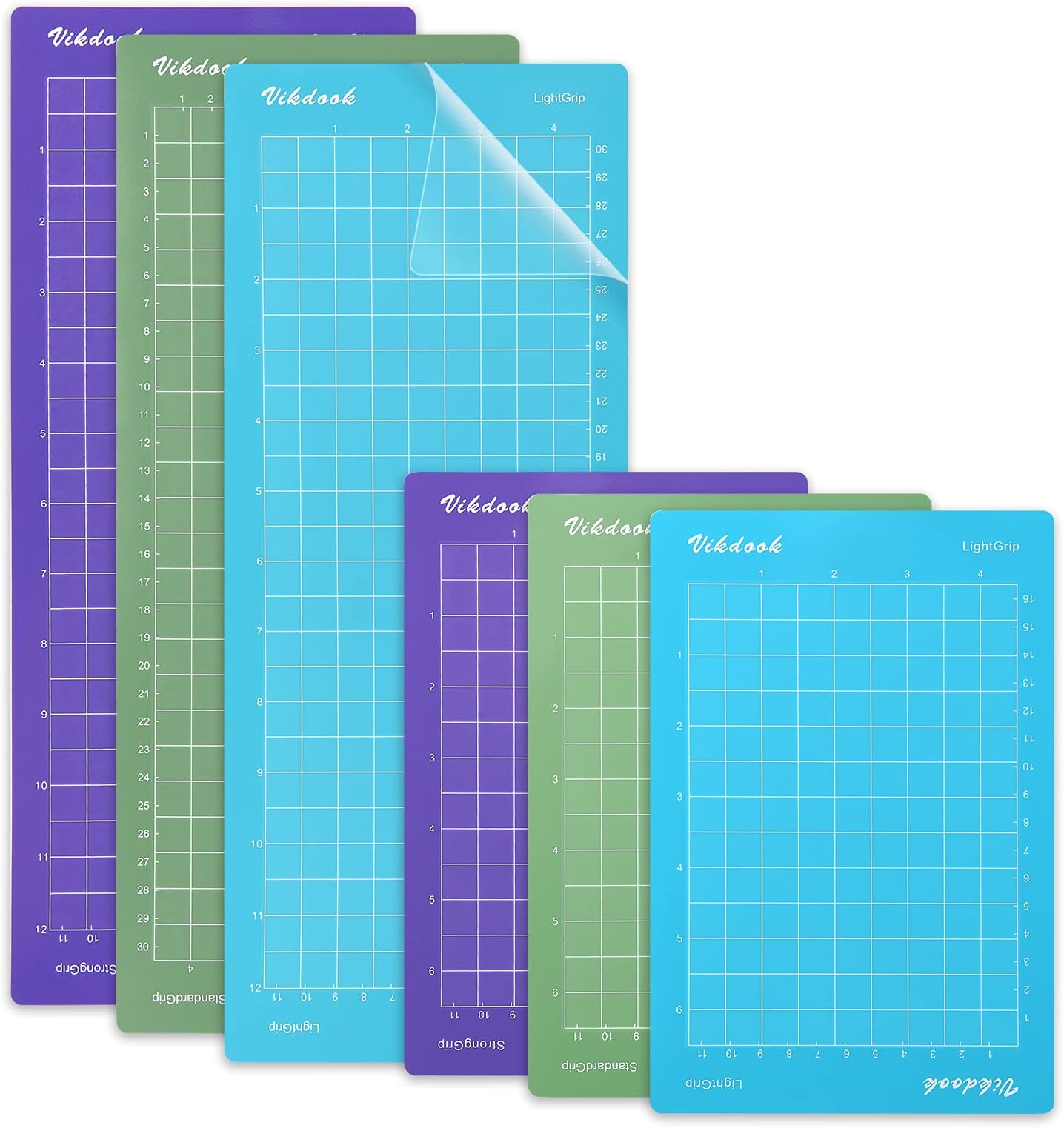Cutting Mat for Cricut Joy 4.5” X12” 4.5”X6.5” Variety Grip Sticky Cutting Mat Pack Blue Light Grip Green Standard Grip Purple Strong Grip 6 Mats Pack
