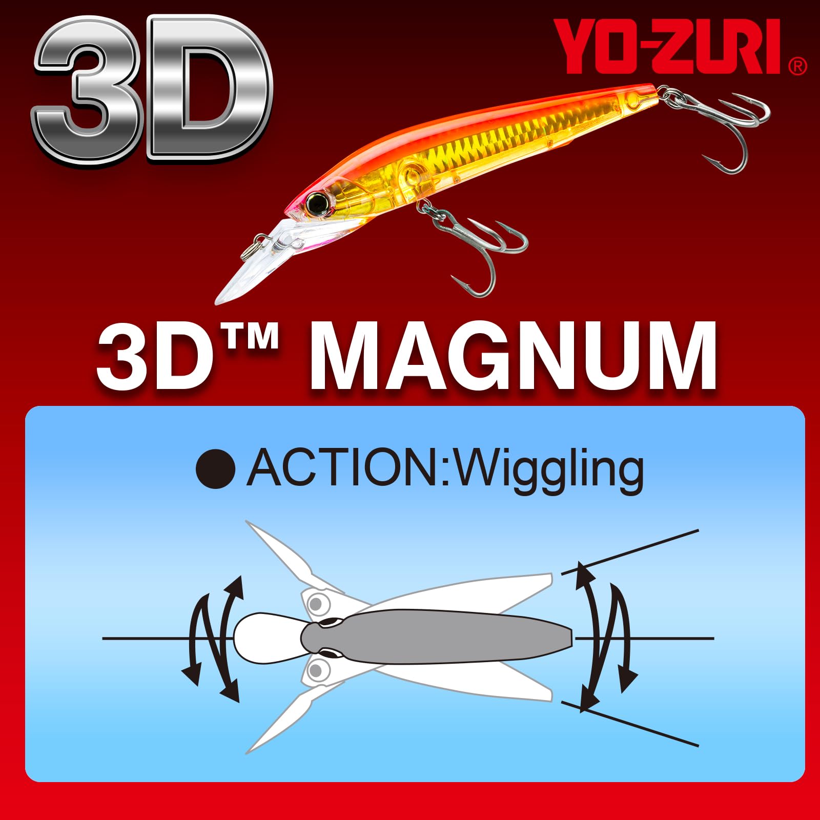 Amazon.co.jp: YO-ZURI ソルトルアー 3D マグナム シンキング 180mm