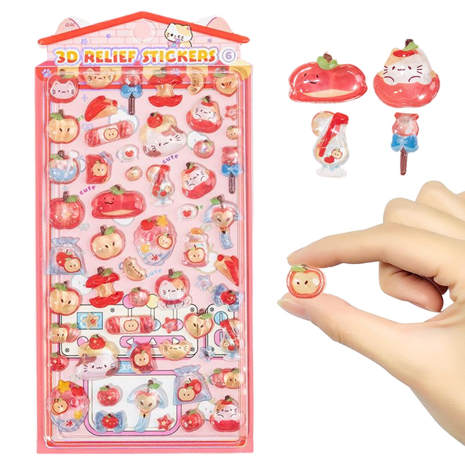 3D raised stickers, 3D cute cartoon stickers, notebook sticker, for mobile phone case, notebook, journal, laptop, crafts, children, girls, party