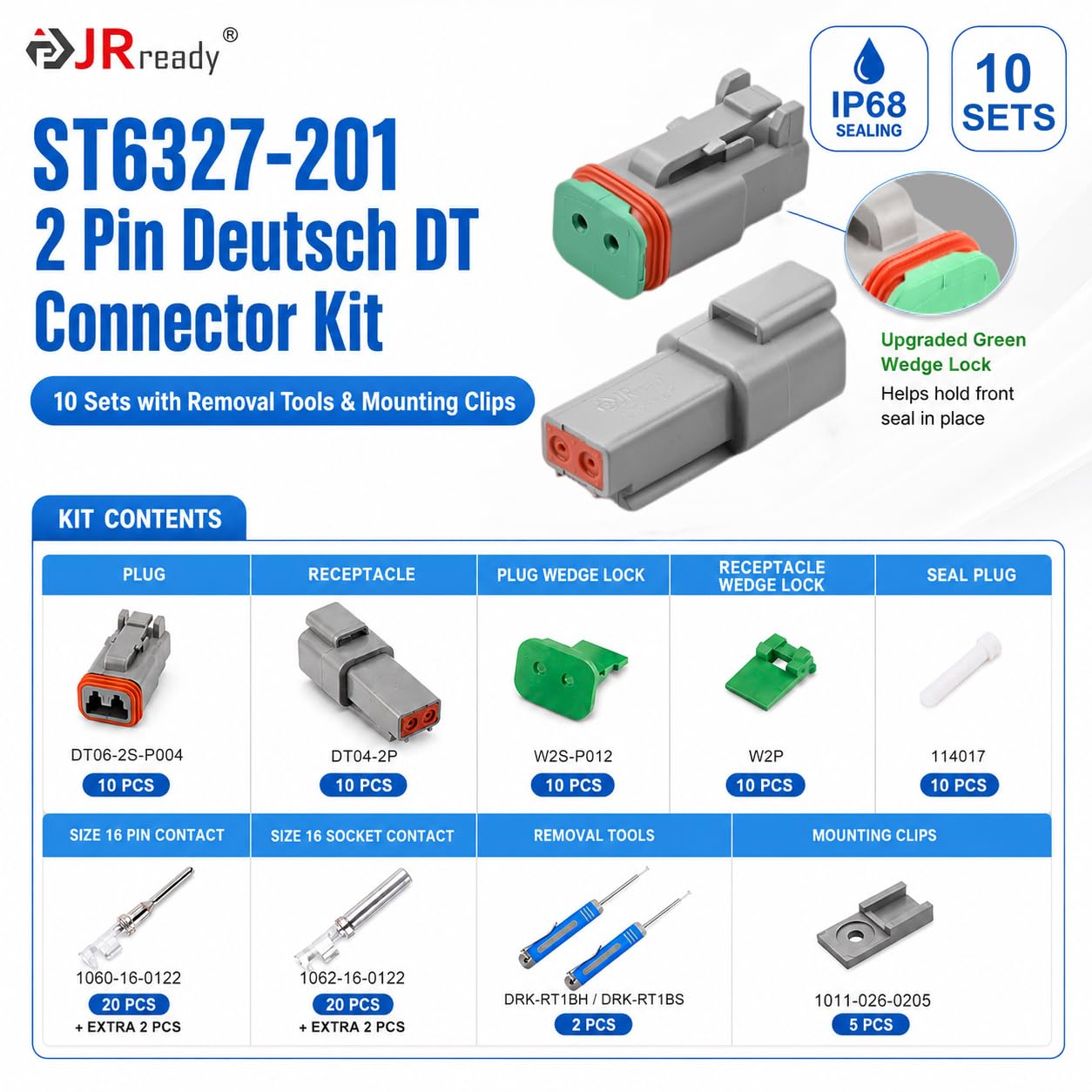 Amazon.com: JRready 2 Pin Deutsch DT Connector Kit 10 Sets with