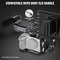 Vista 6 de NEEWER Cage Camera Cage with HDMI Cable Clamp, NATO Rail, 38 Inch ARRI Positioning Holes, 14 Inch Thread Compatible with Sony FX3 FX30 Original XLR