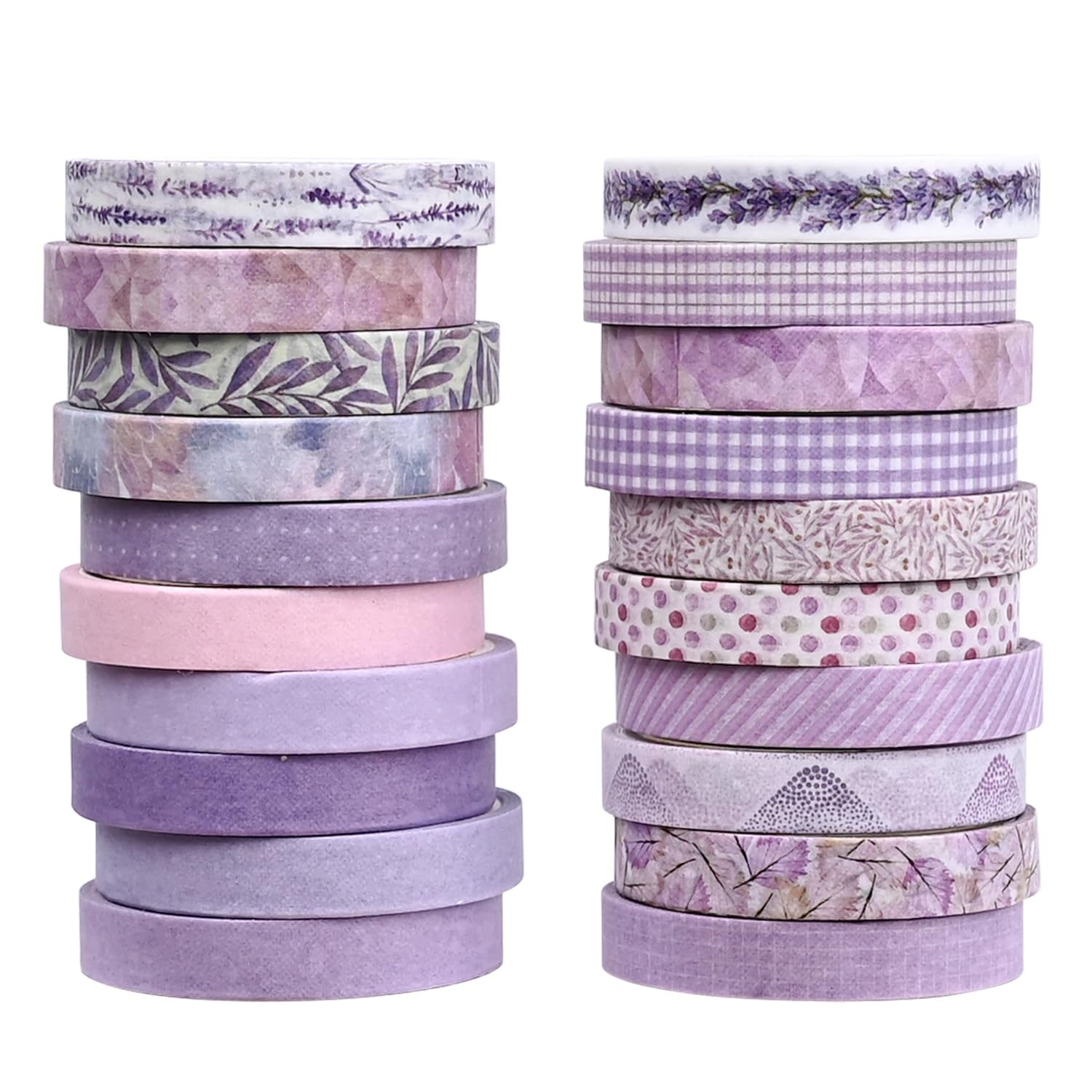 KEJOL 20 Rolls Washi Tape, Vintage Scrapbook Tape Coloured Masking Tape Scrapbooking Supplies for Arts, DIY Crafts, Scrapbook, Wrapping, Journals, Planners (Style 2)